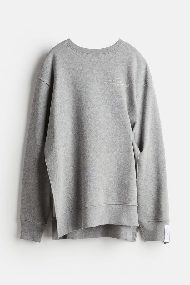 H&M Oversized Gathered-detail Sweatshirt Grey Marl