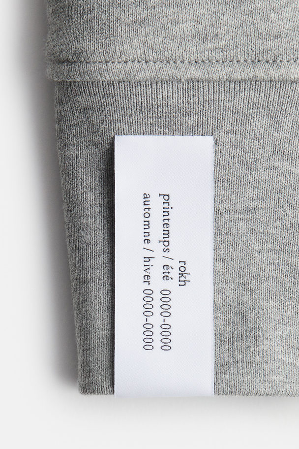 H&M Oversized Gathered-detail Sweatshirt Grey Marl