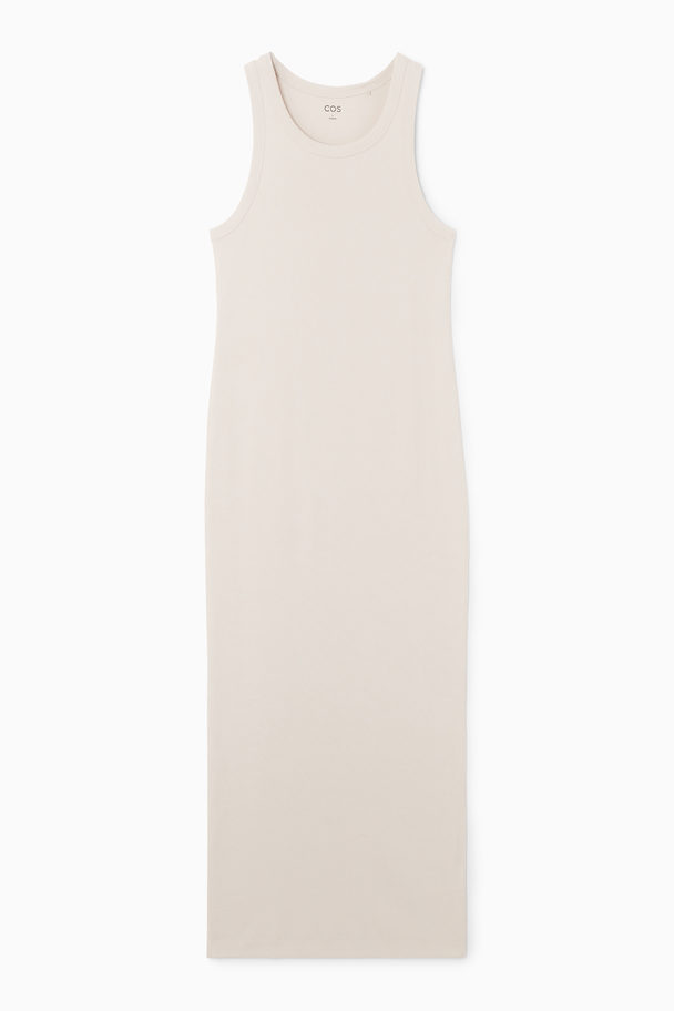 COS Ribbed Tube Dress Off-white