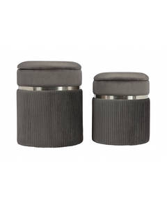 Stool Zora 325 2er-set Grey / Silver