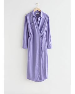 Asymmetric Midi Dress Lilac