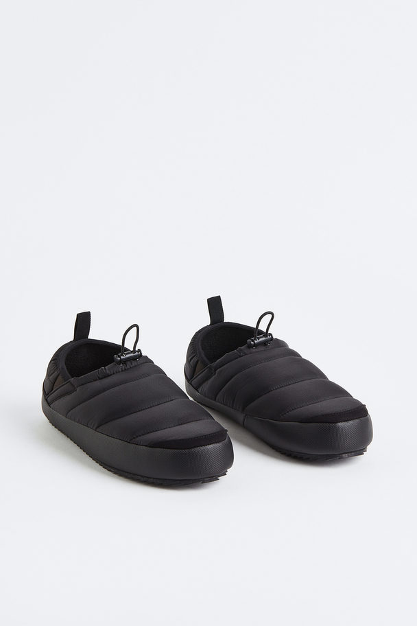 H&M Padded Slip-on Slippers Black