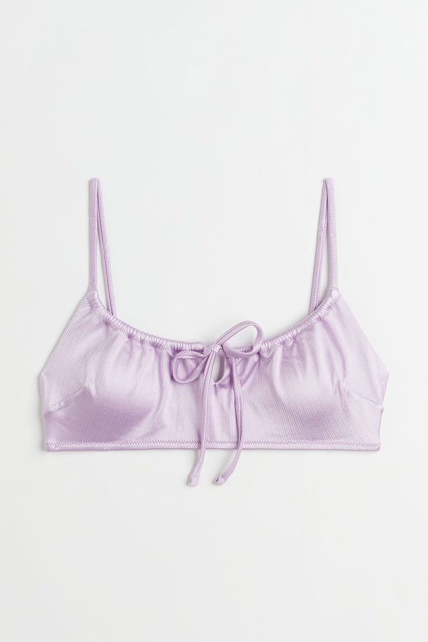 H&M Padded Tie-detail Bikini Top Light Purple