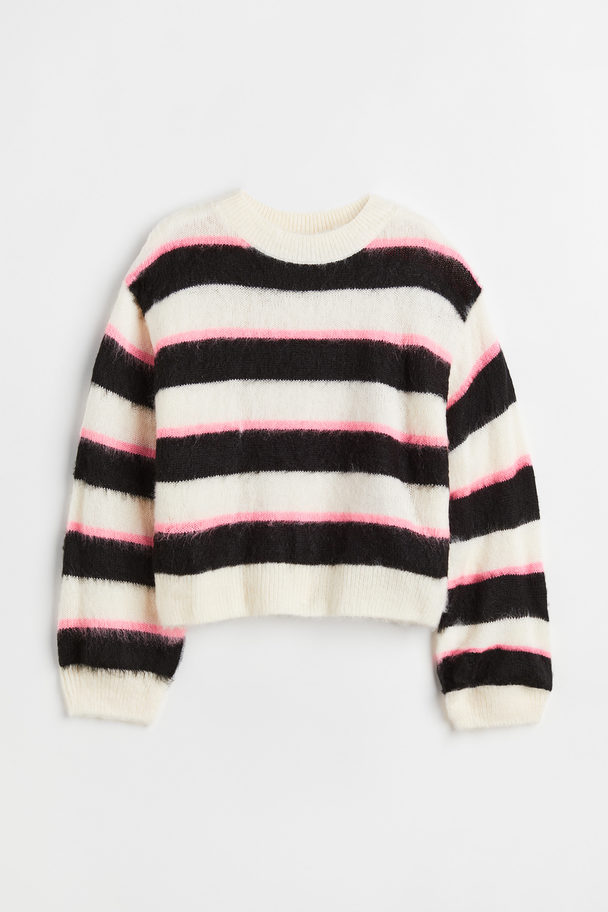 H&M Knitted Jumper Black/striped