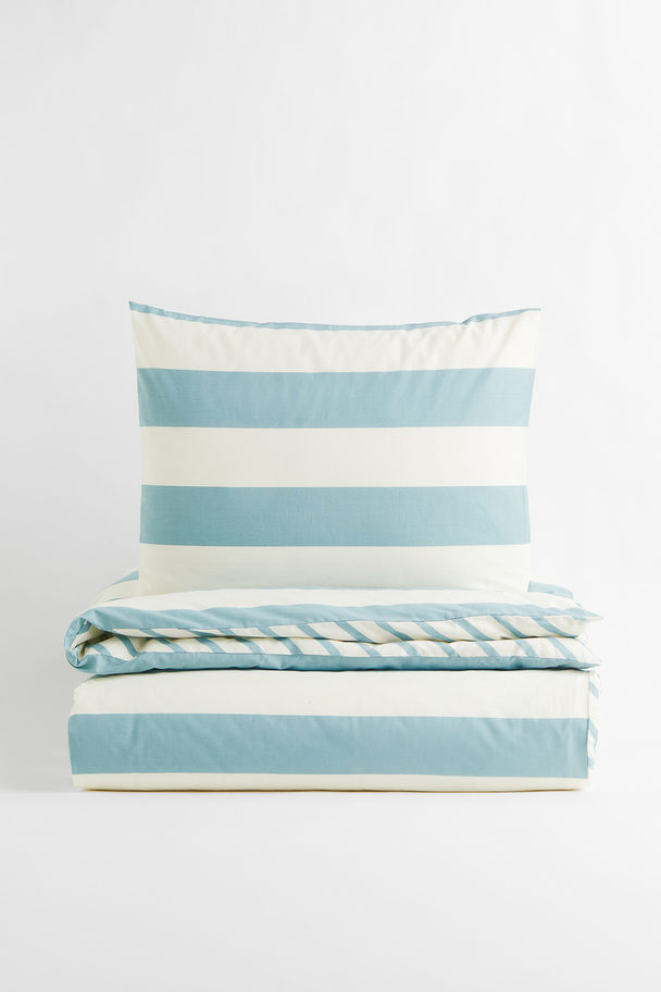 H&M HOME Bettwäsche für Einzelbetten Blau/Weiß