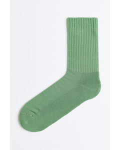 Fine-knit Socks Fern Green