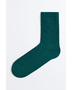 Fine-knit Socks Forest Green