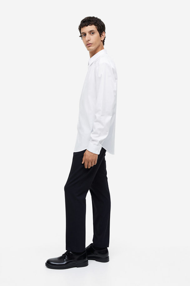 H&M Baumwollhemd in Slim Fit Weiß
