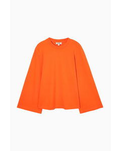Bell-sleeve Jersey Top Orange