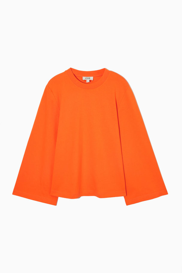 COS Bell-sleeve Jersey Top Orange