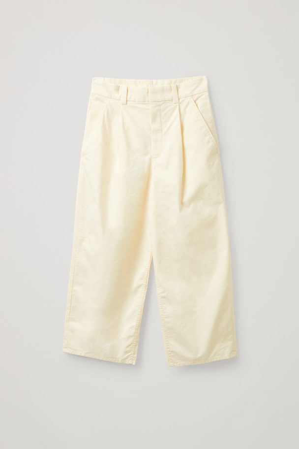 COS High-waisted Cotton Trousers White