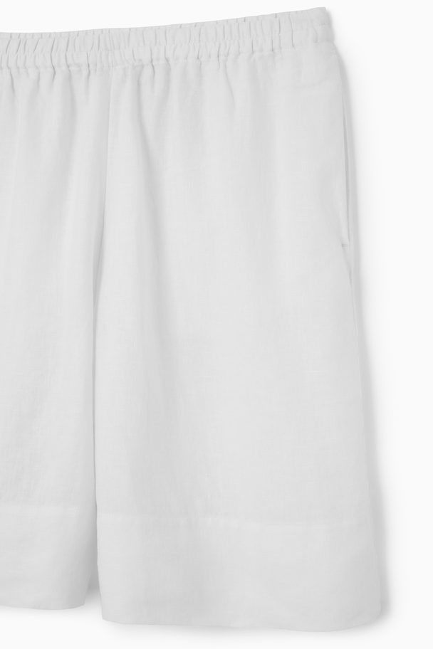 COS Elasticated Linen Shorts White