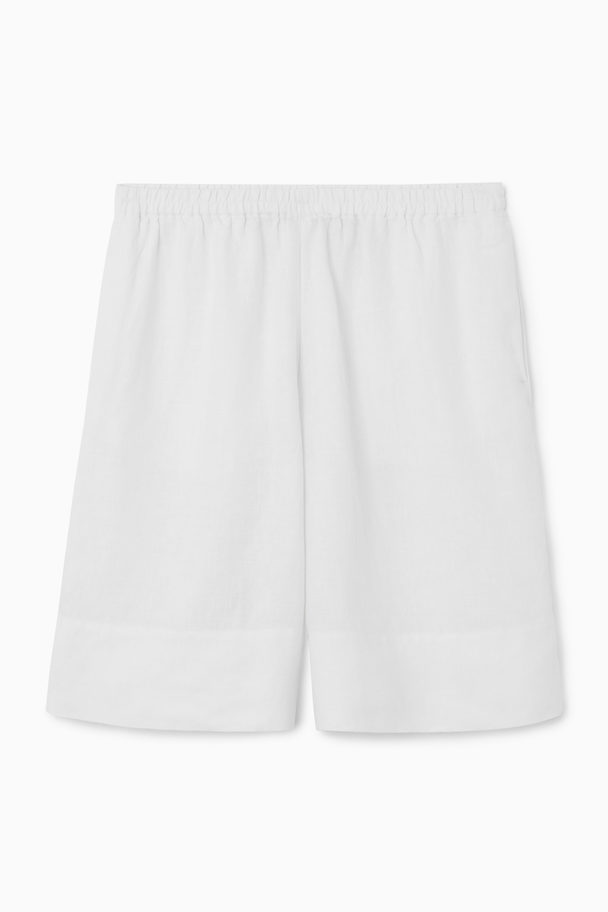 COS Elasticated Linen Shorts White