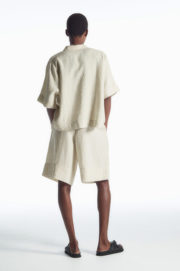 COS Elasticated Linen Shorts Stone