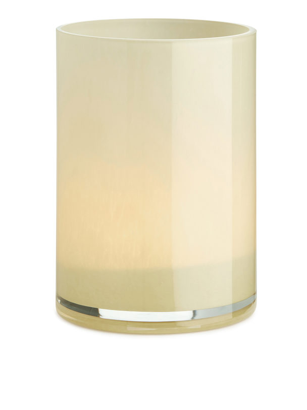 ARKET Glazen Waxinelichthouder, 14 Cm Beige