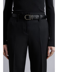 Mid-waist Leather Belt Black