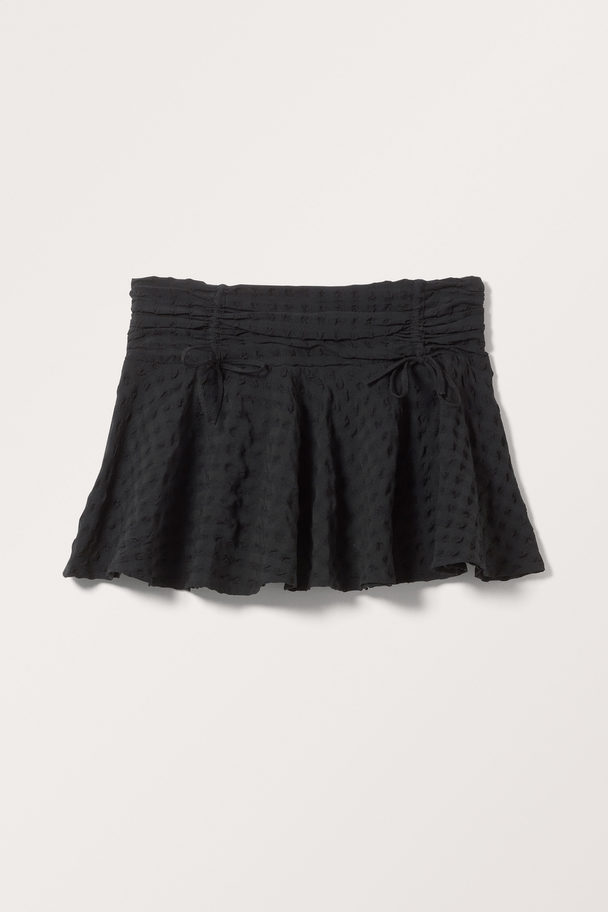 Monki Short Bow Detail Mini Skirt Black