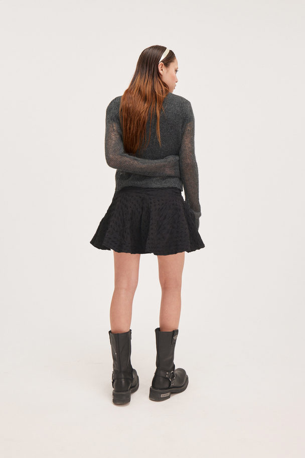 Monki Short Bow Detail Mini Skirt Black