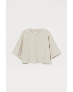 Cropped T-shirt Lys Beige