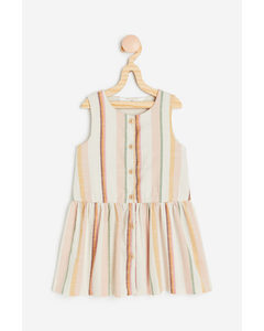 Double-weave Cotton Dress Light Pink/striped