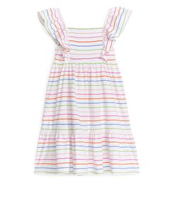 Multi-stripe Smock Dress White/multi-stripe