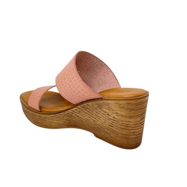 Liberitae Draco Pink Leather Platform Sandal With Engraving