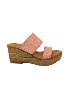 Draco Pink Leather Platform Sandal With Engraving