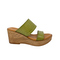 Draco Green Leather Platform Sandal With Engraving
