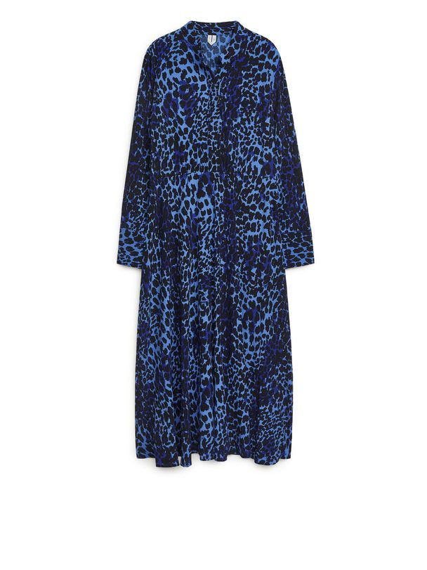 ARKET All-over Printed Dress Blue/animal Print