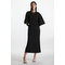 Draped-sleeve Midi Dress Black