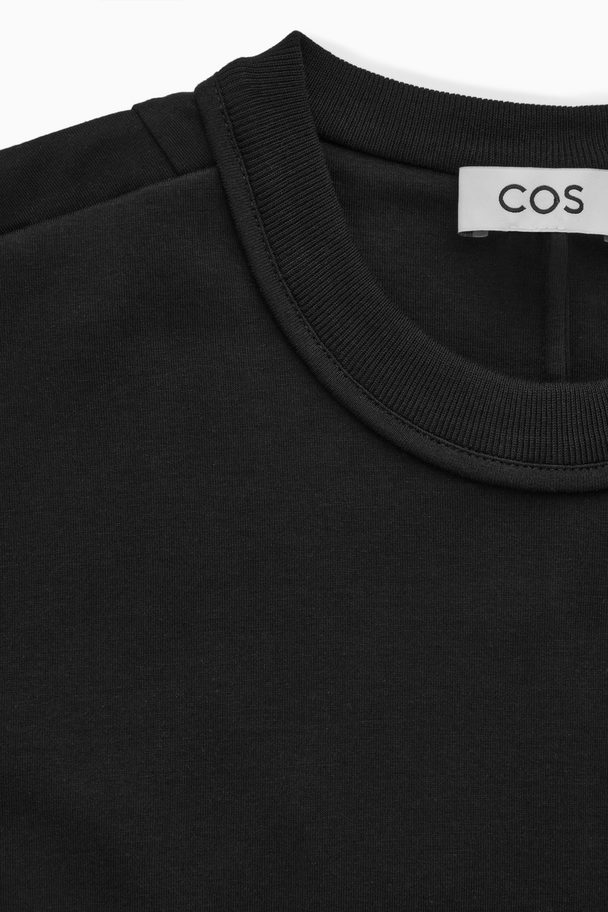 COS Draped-sleeve Midi Dress Black
