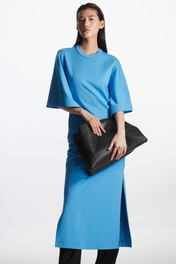 COS Draped-sleeve Midi Dress Bright Blue