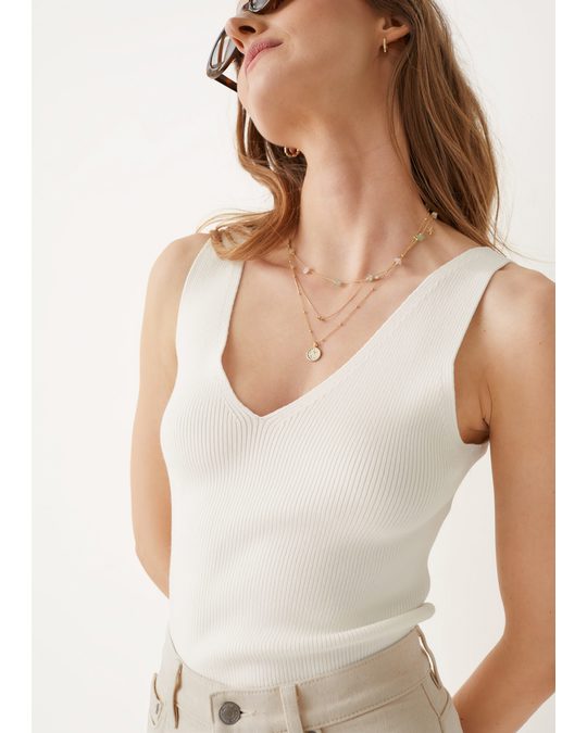 & Other Stories Rib Knit Tank Top White