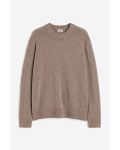 Regular Fit Wool Jumper Dark Beige