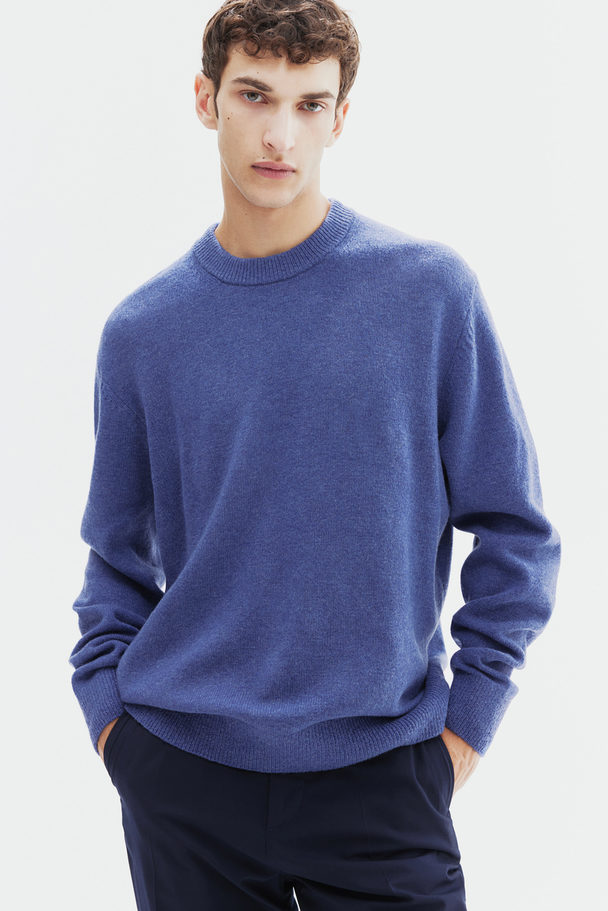 H&M Regular Fit Wool Jumper Blue