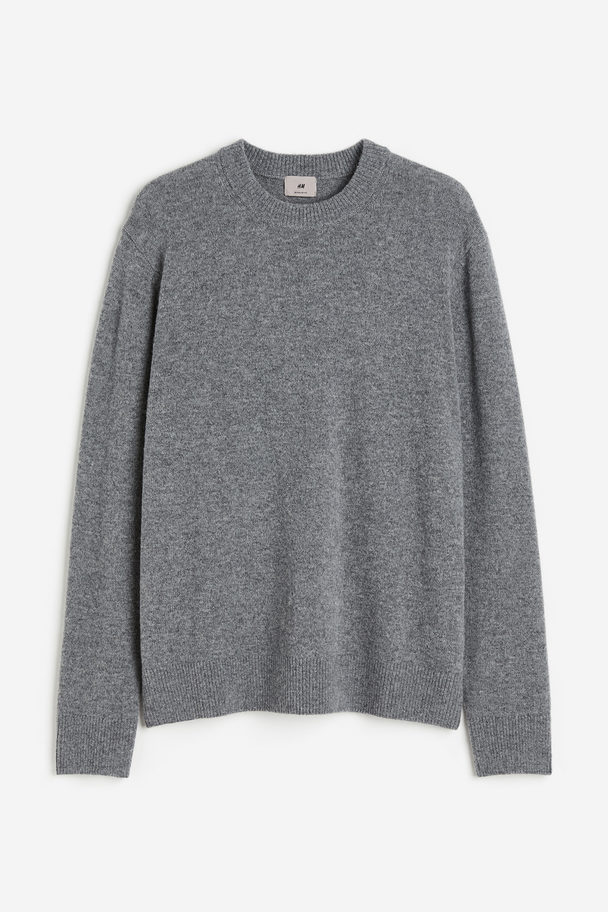 H&M Regular Fit Wool Jumper Dark Grey