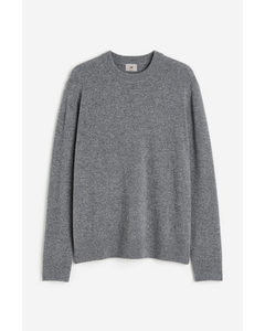 Regular Fit Wool Jumper Dark Grey