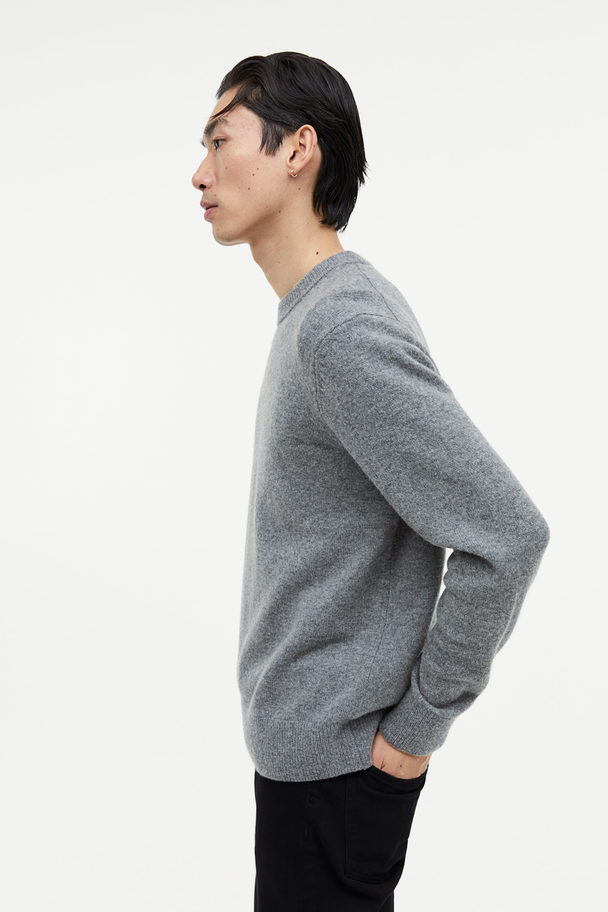 H&M Regular Fit Wool Jumper Dark Grey