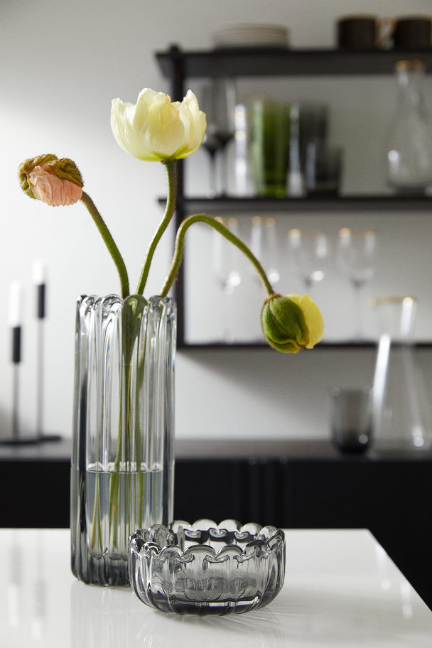 H&M HOME Dekorativ Glasskål Grå