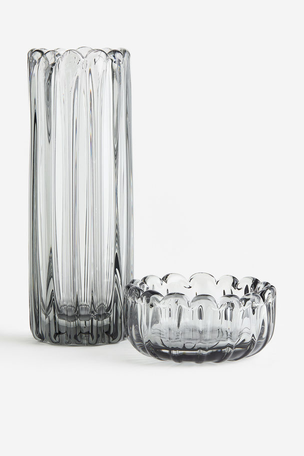 H&M HOME Decorative Glass Bowl Grey