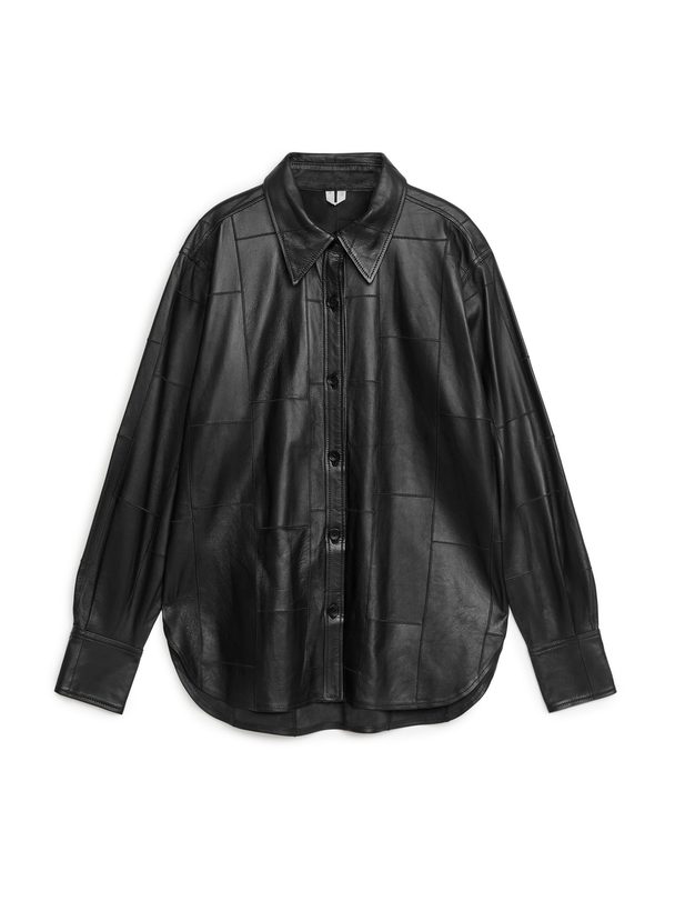 ARKET Leather Shirt Black
