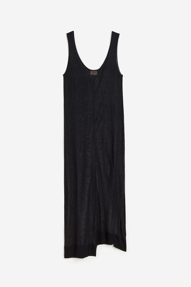 H&M Asymmetric Fine-knit Dress Black