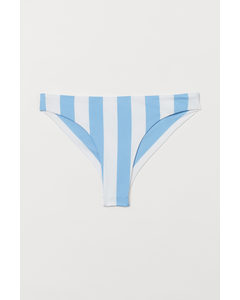 Bikinihose Brazilian Hellblau/Weiß gestreift