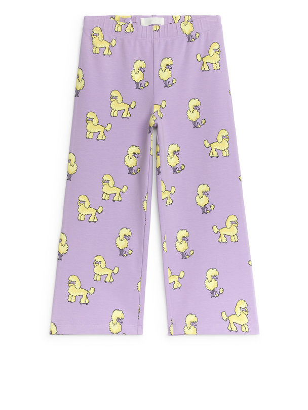 ARKET Wide Cotton Trousers Lilac/yellow
