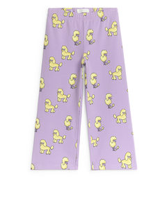 Wide Cotton Trousers Lilac/yellow