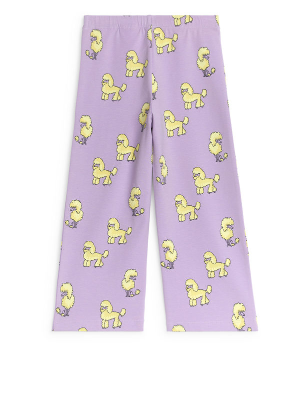 ARKET Wide Cotton Trousers Lilac/yellow