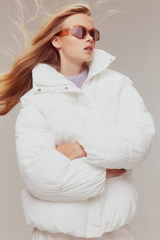 H&M Gesteppte Puffer-Jacke Weiß