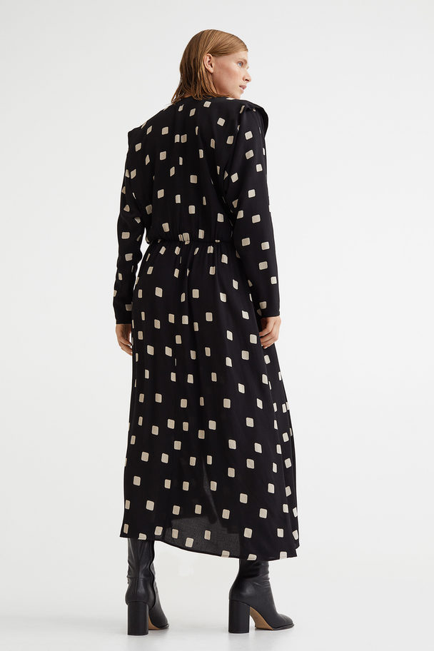 H&M Oversized Patterned Dress Black/patterned