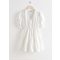 Tiered Puff Sleeve Mini Dress White