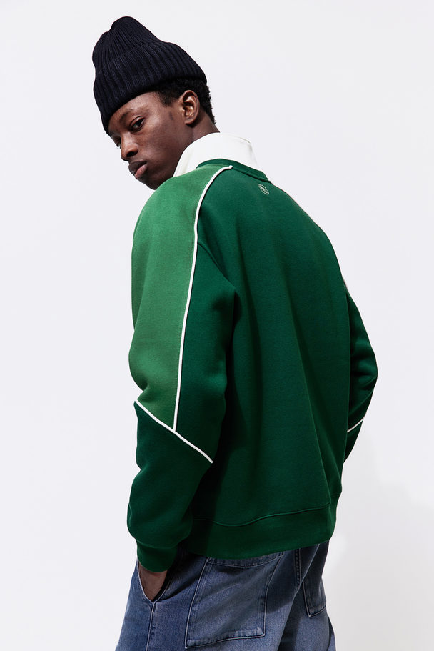 H&M Sweater Met Borduursel - Relaxed Fit Groen/queen